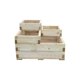 Forest Caledonian Tiered Garden Planter Natural Timber 900mm x 900mm x 588mm
