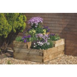 Forest Caledonian Tiered Garden Planter Natural Timber 900mm x 900mm x 588mm