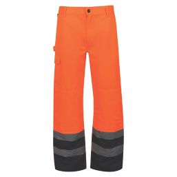 Regatta Pro Hi-Vis Cargo Trousers Orange / Navy 38" W 31" L