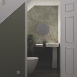 Sensio Aspect Round Bathroom Mirror Brushed Brass With 2240lm LED Light 600mm x 600mm