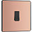 British General Evolve 20A 16AX 1-Gang Intermediate Light Switch Copper with Black Inserts