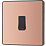 British General Evolve 20A 16AX 1-Gang Intermediate Light Switch Copper with Black Inserts