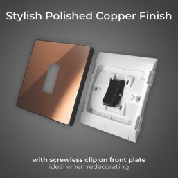 British General Evolve 20A 16AX 1-Gang Intermediate Light Switch Copper with Black Inserts