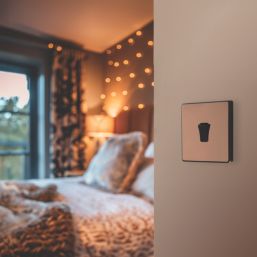 British General Evolve 20A 16AX 1-Gang Intermediate Light Switch Copper with Black Inserts