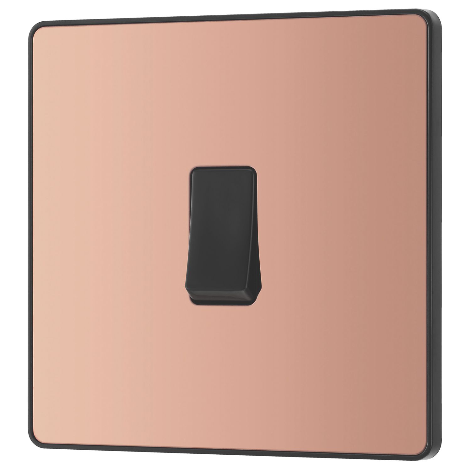 British General Evolve 20A 16AX 1-Gang Intermediate Light Switch Copper with Black Inserts (298PX)