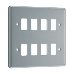 British General Nexus Metal Grid 8-Module Grid Faceplate Grey