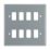 British General Nexus Metal Grid 8-Module Grid Faceplate Grey