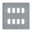 British General Nexus Metal Grid 8-Module Grid Faceplate Grey