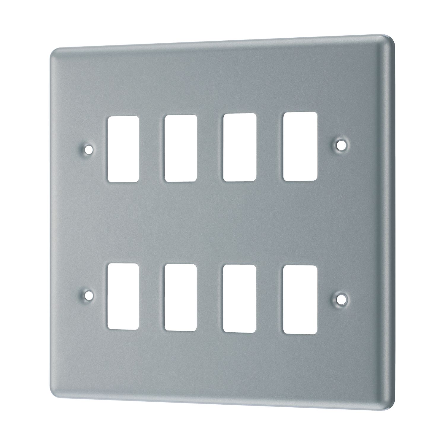 British General Nexus Metal Grid 8-Module Grid Faceplate Grey (298RF)