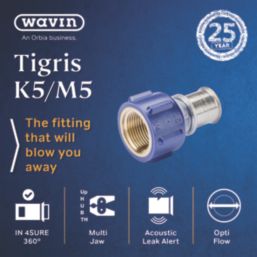 Wavin Tigris  Multi-Layer Composite Press-Fit Adapting Female Coupler 0.75" x 20mm 10 Pack