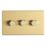 Contactum Lyric 3-Gang 2-Way LED Dimmer Switch  Brushed Brass
