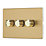 Contactum Lyric 3-Gang 2-Way LED Dimmer Switch  Brushed Brass