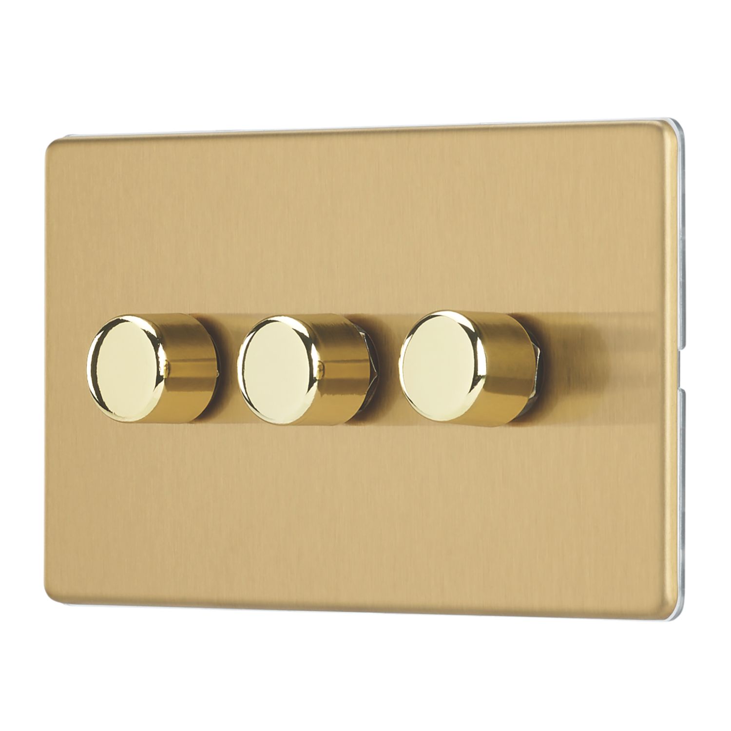 Contactum Lyric 3-Gang 2-Way LED Dimmer Switch Brushed Brass (298RP)