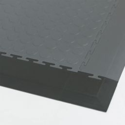 Ecotile E500/7 Interlocking Corner Edge Ramps Black 590mm x 90mm 2 Pack