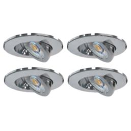Spa Eden Adjustable  Fire Rated LED Downlights Chrome 7W 700lm 4 Pack