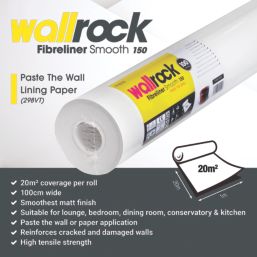Wallrock White Fibreliner Wallpaper 1000mm x 20m
