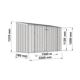 Mercia Absco 7' 6" x 2' 6" (Nominal) Pent Metal Bike Store Woodland Grey