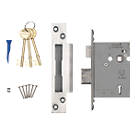 Smith & Locke Fire Rated Satin Stainless Steel BS 5-Lever Mortice Sashlock 78mm Case - 57mm Backset