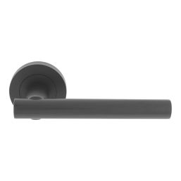 Smith & Locke Coniston Door Handle, Latch & Hinge Set Matt Black 6 Pcs