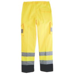 Pro RTX High Visibilty  Personalised Cargo Trousers Yellow 30" W 33" L