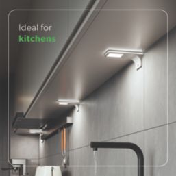 4lite Hampton Rectangular LED Silver Under Cabinet Lights Without Bezel 11W 170lm 3 Pack