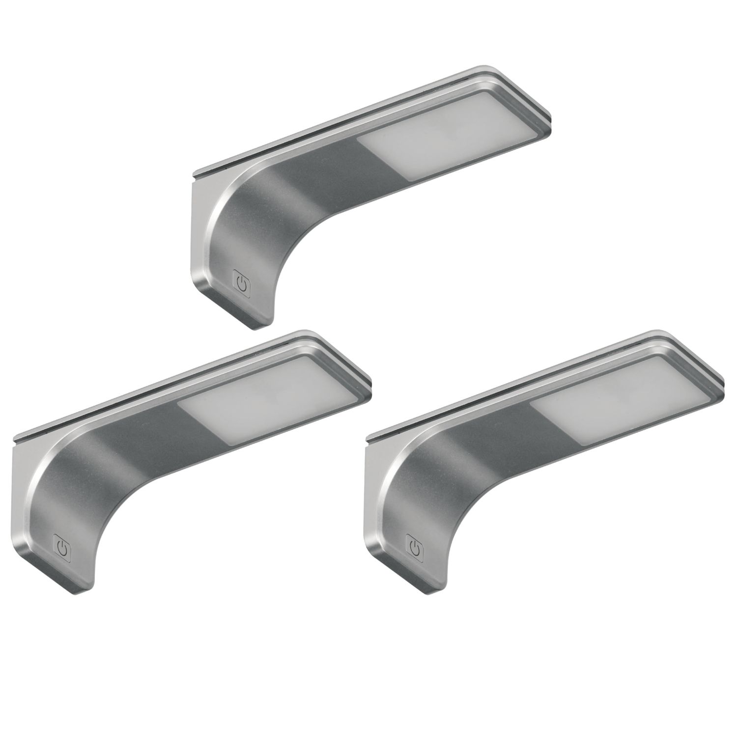 4lite Hampton Rectangular LED Silver Under Cabinet Lights Without Bezel 11W 170lm 3 Pack (299AX)