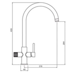 Abode Puria 3-Way Deck Mounted Filter Tap Matt Black