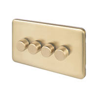 Schneider Electric Lisse Deco 4-Gang 2-Way  Dimmer Switch  Satin Brass