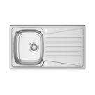 Clearwater TRION 1 Bowl Stainless Steel Single Drainer Reversible Kitchen Sink Polished/Satin 860mm x 500mm