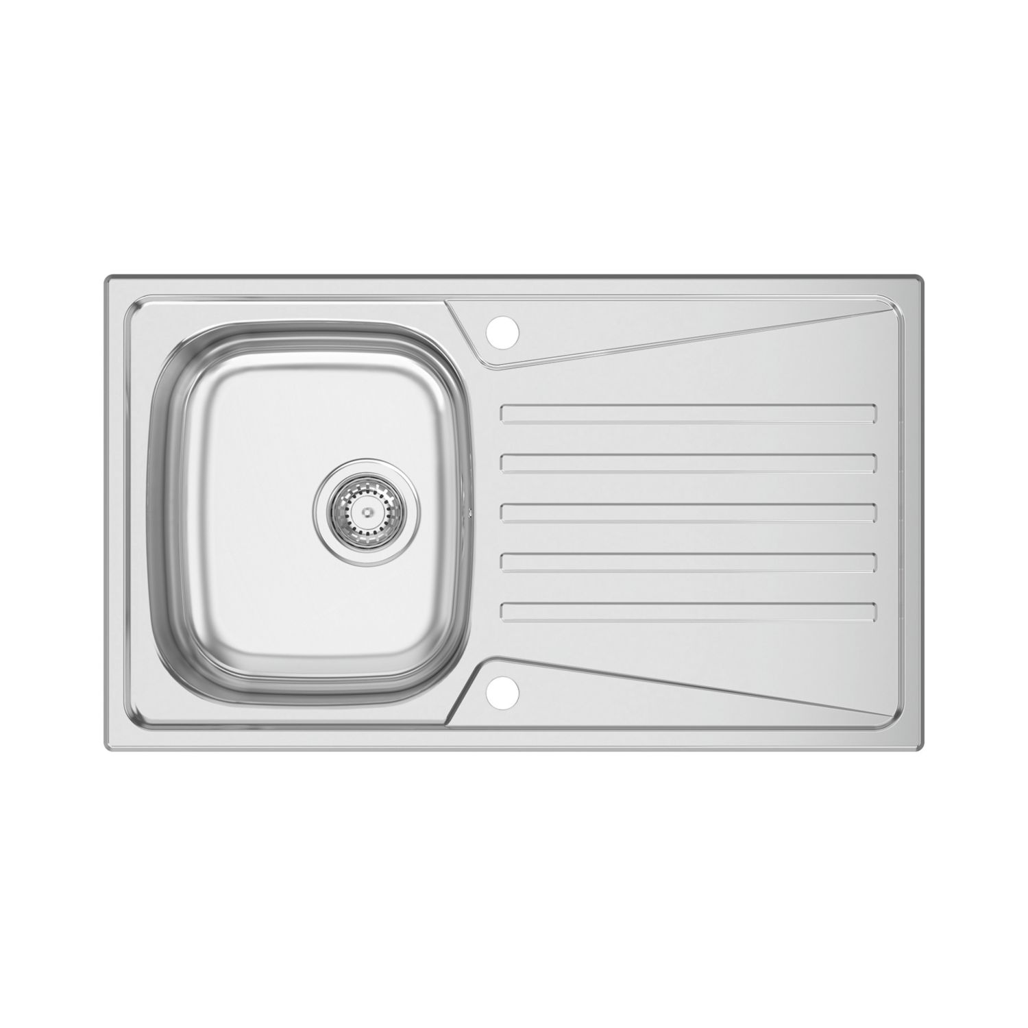 Clearwater TRION 1 Bowl Stainless Steel Single Drainer Reversible Kitchen Sink Polished/Satin 860mm x 500mm (299FJ)