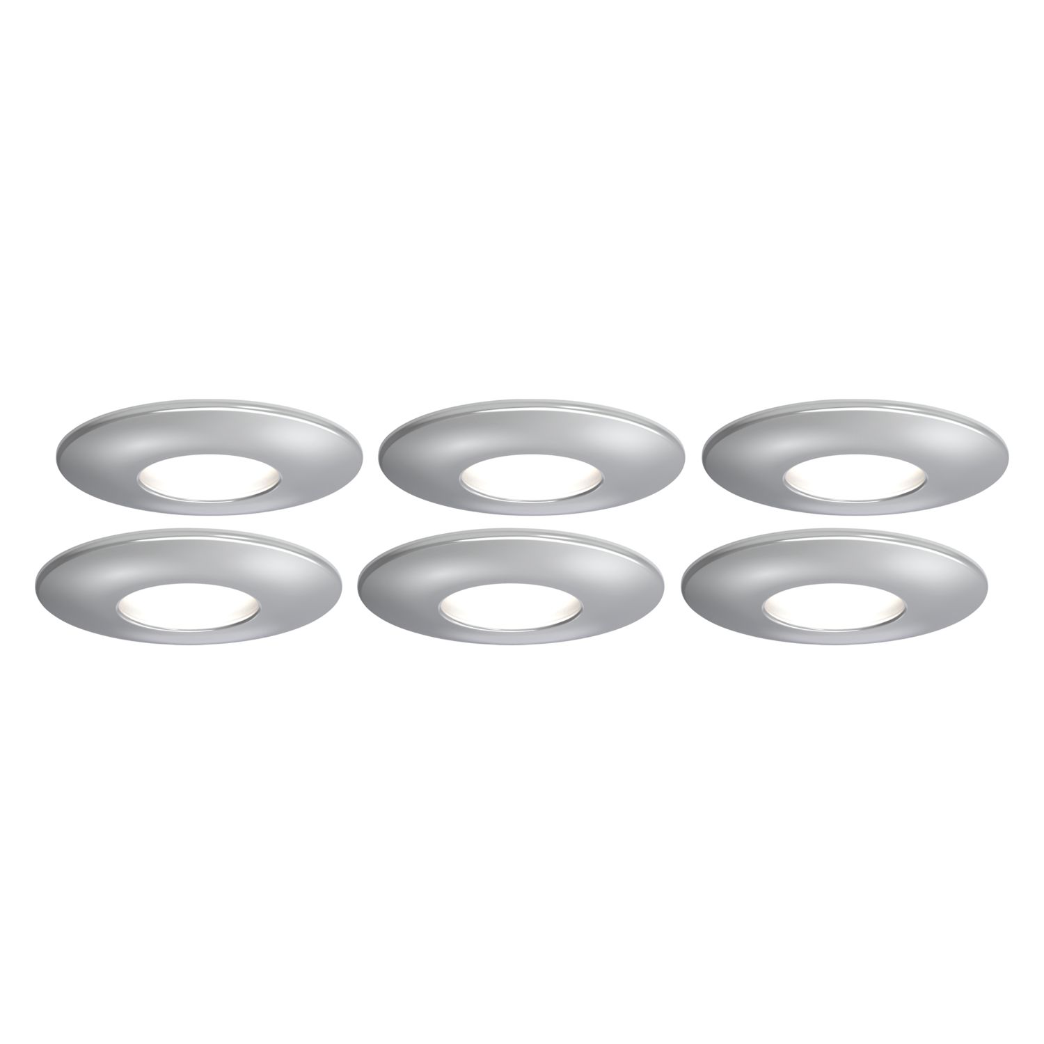 4lite Fixed Fire Rated LED Smart Downlights Chrome 5W 440lm 6 Pack (299GR)