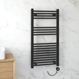 Flomasta 1000mm x 500mm 852BTU Black Flat Electric Towel Radiator