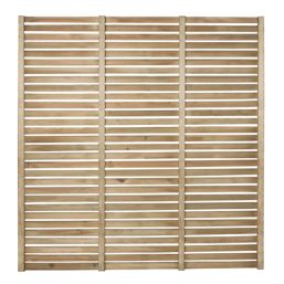Forest  Single-Slatted  Fence Panels Natural Timber 6' x 6' Pack of 3