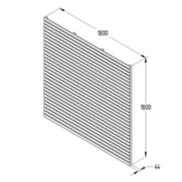 Forest  Single-Slatted  Fence Panels Natural Timber 6' x 6' Pack of 3