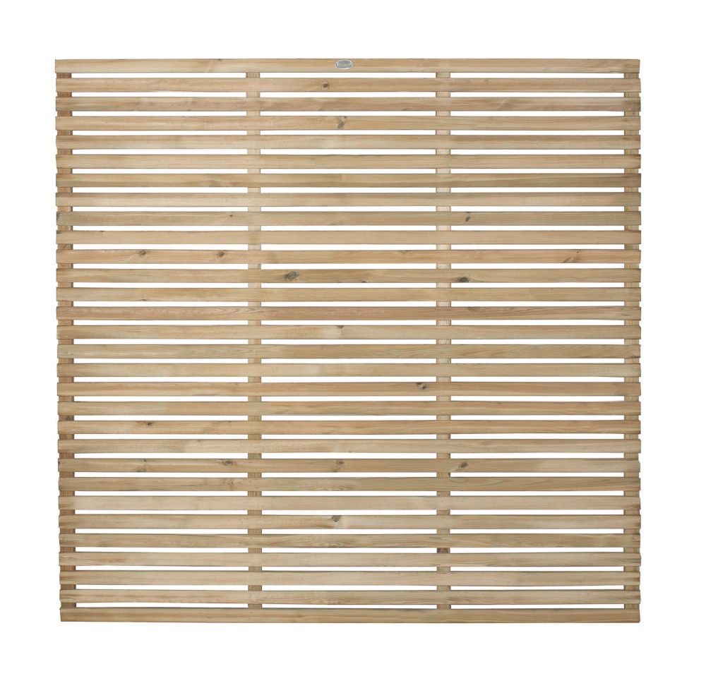 Forest Single-slatted Garden Fence Panels Natural Timber 6' X 6' Pack 