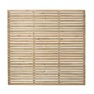 Forest  Single-Slatted  Fence Panels Natural Timber 6' x 6' Pack of 3