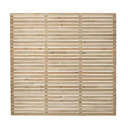 Forest  Single-Slatted  Garden Fence Panel Natural Timber 6' x 6' Pack of 3