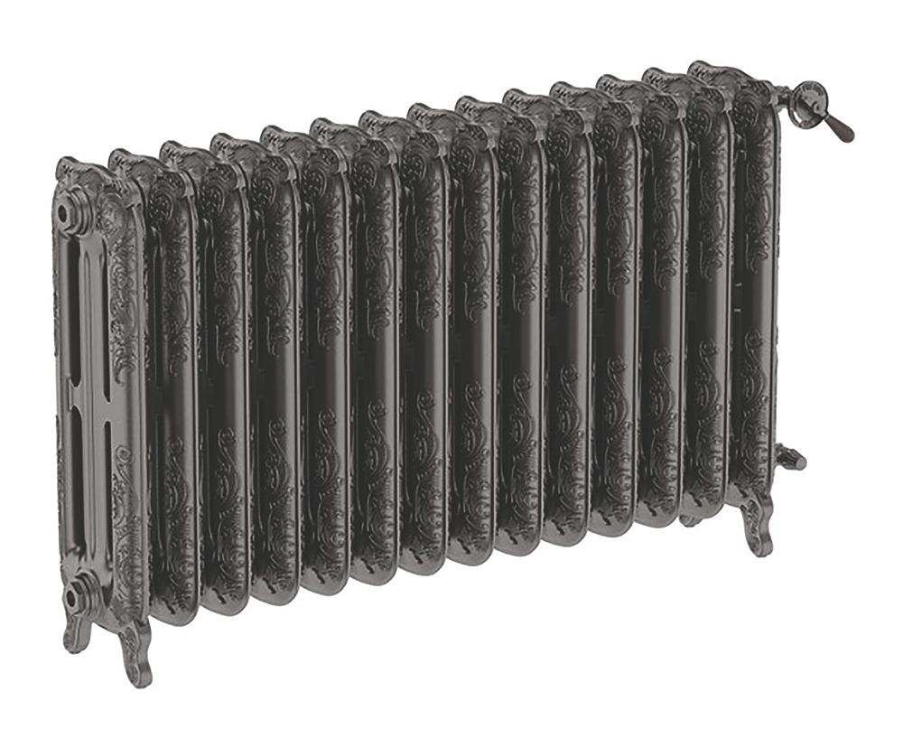 Terma Oxford 3Column Cast Iron Radiator 710 x 1180mm Raw Metal 6831BTU Screwfix