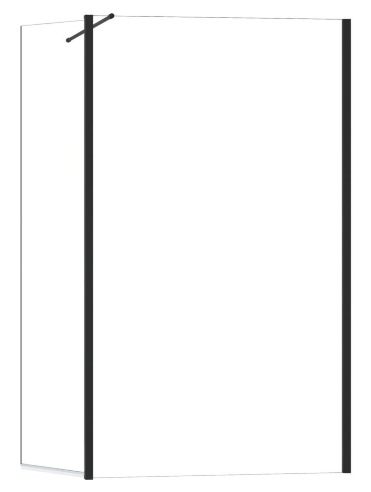 Triton Neo  Frameless Showerwall & Swivel Panel Black 900mm x 2000mm