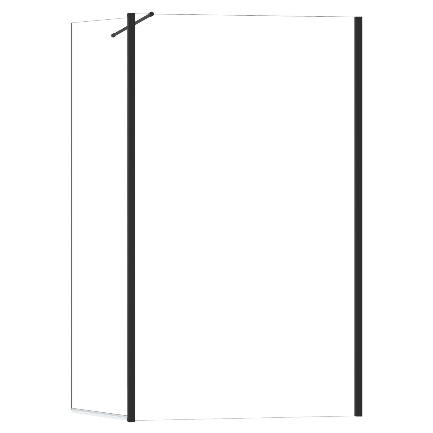 Triton Neo Frameless Showerwall & Swivel Panel Black 900mm x 2000mm (299TK)