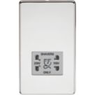Knightsbridge  2-Gang Dual Voltage Shaver Socket 115 V / 230V Polished Chrome with Colour-Matched Inserts