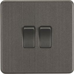 Knightsbridge  10AX 2-Gang 2-Way Light Switch  Smoked Bronze
