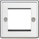 Knightsbridge Raised Rounded 2-Module Modular Faceplate Polished Chrome