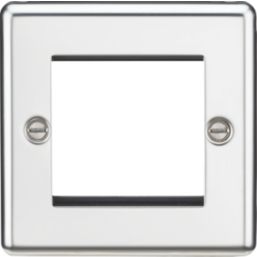 Knightsbridge Raised Rounded 2-Module Modular Faceplate Polished Chrome