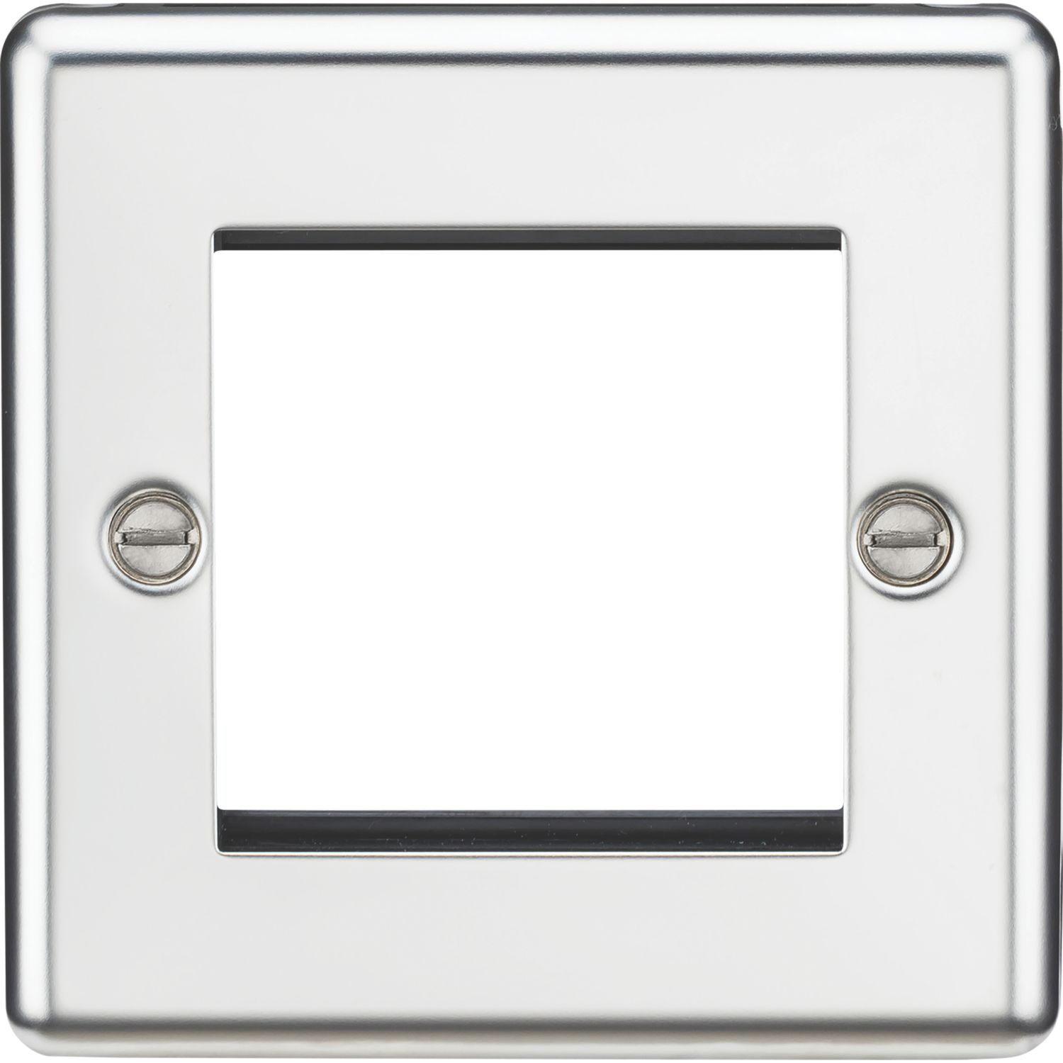 Knightsbridge Raised Rounded 2-Module Modular Faceplate Polished Chrome (299YA)