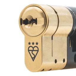 Smith & Locke Fire Rated 3 Star Diamond Double Cylinder Lock 40-40 (80mm) Polished Brass