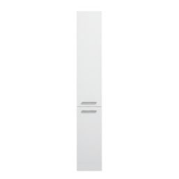 Ohio Tall Floor-Standing Bathroom Storage Unit White Gloss 350mm x 348mm x 1900mm