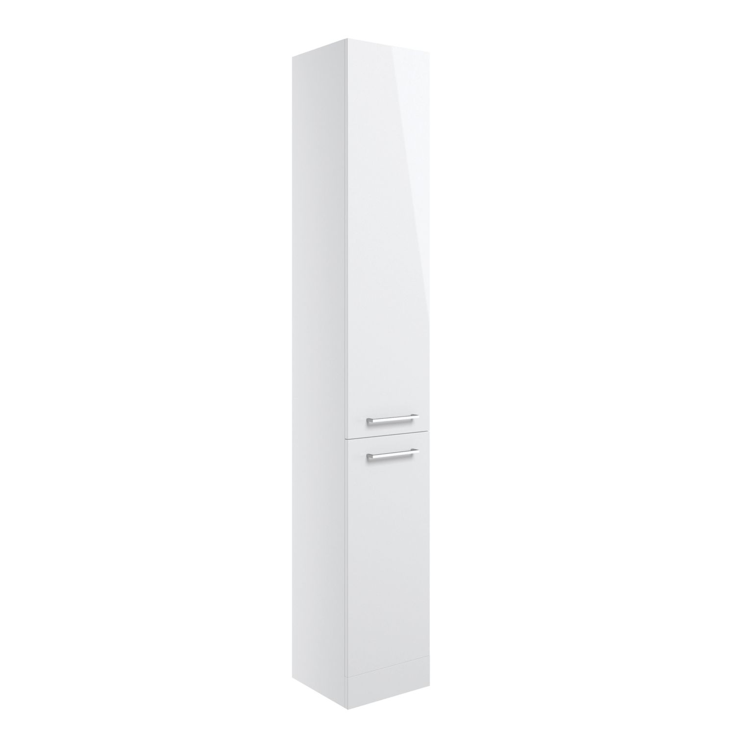Ohio Tall Floor-Standing Bathroom Storage Unit White Gloss 350mm x 348mm x 1900mm (300AE)