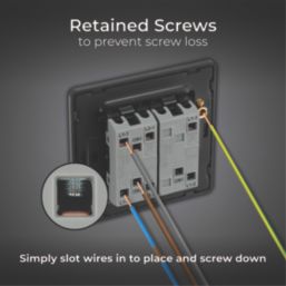 British General Evolve 20A 16AX 3-Gang 2-Way Light Switch  Satin Brass