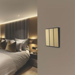 British General Evolve 20A 16AX 3-Gang 2-Way Light Switch  Satin Brass